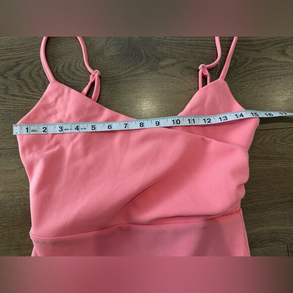 NWOT Lulus Pink Impeccable Essence Pink Surplice Tiered Mini Dress Size Small - Picture 12 of 14